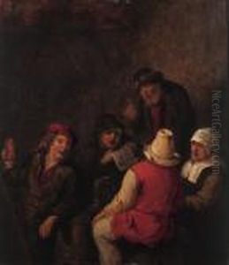 Boors Merrymaking In An Inn by Claes Molenaar (see Molenaer)
