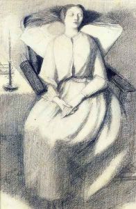 Elizabeth Siddal Seated in a Chair by Dante Gabriel Rossetti