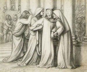 The Virgin Mary Being Comforted by Dante Gabriel Rossetti
