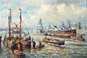 Rotterdams Havengezicht by Evert Moll