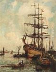 Driemaster Aan De Steiger by Evert Moll