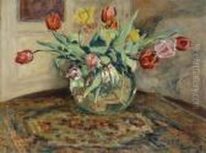 Tulips In A Vase by Evert Moll