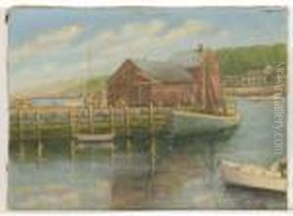 Harbor Scene With Fishing Boat At A Stone Wharf - view 1