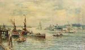 A Busy Stretch Of Rotterdam Harbour by Evert Moll