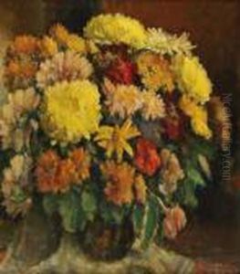 Veelkleurige Bloemen In Een Vaas Veelkleurige Bloemen In Een Vaas