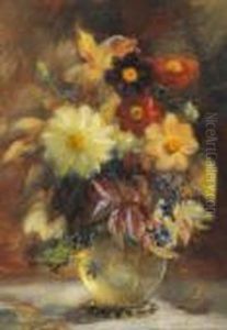Veelkleurige Bloemen In Een Glazen Vaas Veelkleurige Bloemen In Een Glazen Vaas