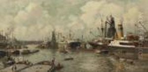 Maashaven Rotterdam: A Busy Day In The Harbour by Evert Moll