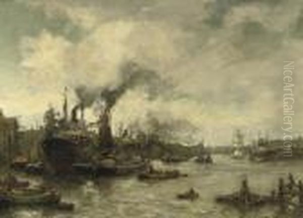 A Busy Day In Rotterdam Harbour - view 1