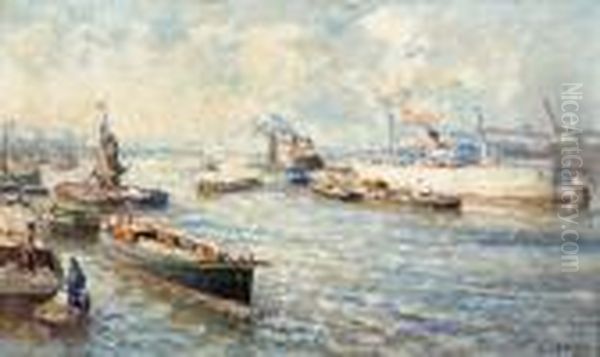 Ships In The Harbour Of Rotterdam - view 1