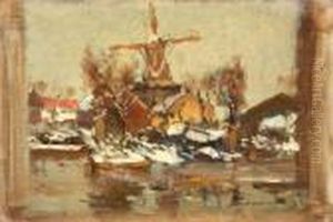 A View Of A Mill By The Water by Evert Moll