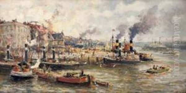 A Busy Day In The Harbour, Rotterdam - view 1