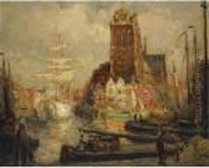 A View Of Dordrecht by Evert Moll