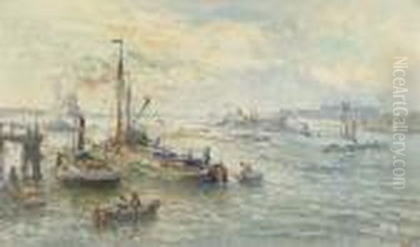 Shipping In Rotterdam Harbour - view 1