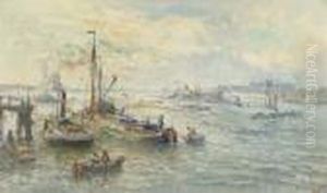 Shipping In Rotterdam Harbour by Evert Moll