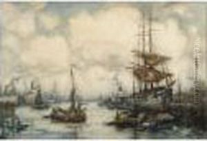 The Harbour In Rotterdam by Evert Moll