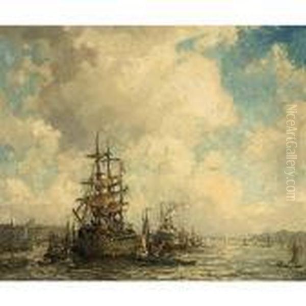 A Three-master In The Rotterdam Harbour - view 1