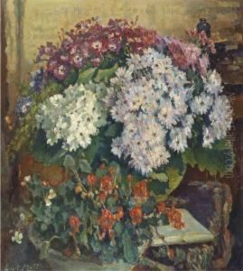 Pot Plants In An Interior by Evert Moll