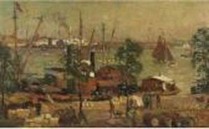 Industrious Trade On The Willemskade, Rotterdam by Evert Moll