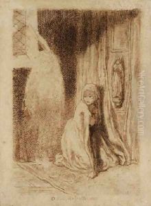 Faust: Margaret in the Church by Dante Gabriel Rossetti