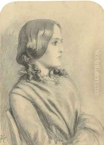 Portrait of Margaret Thompson, half-length, in profile to the right