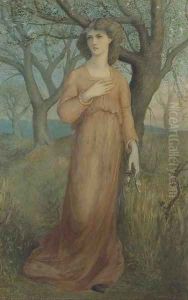 Dante's vision of Matilda gathering flowers by Dante Gabriel Rossetti