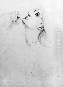 Study for the head of Joan of Arc, in profile to left