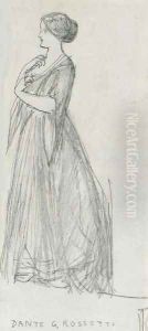 Study of a standing female figure, facing left by Dante Gabriel Rossetti