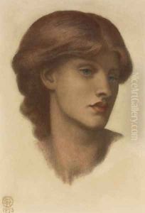 Study of Alexa Wilding, her head turned three-quarters to the right