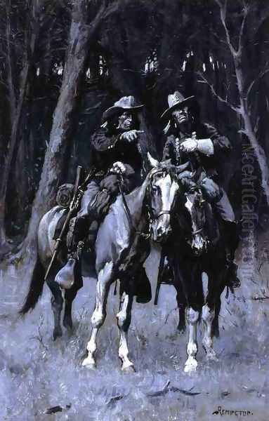Cheyenne Scouts Patrolling The Big Timber Of The North Canadian Oklahoma - view 1
