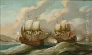 A Naval Engagement by Peter Monamy