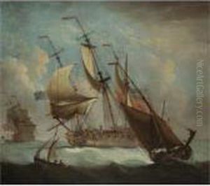British Men-of-war Off The Coast by Peter Monamy