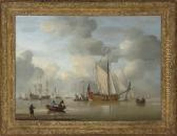 An English Royal Yacht Standing Offshore In A Calm - view 1