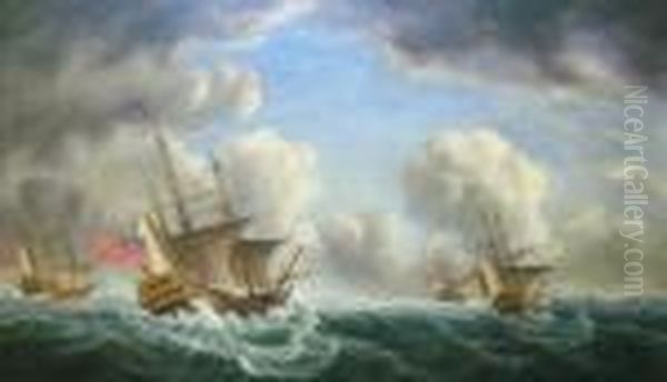Theenglish Fleet In A Heavy Sea - view 1