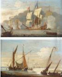 The Battle Of Solebay, 28th May 1672; Shipping At Low Tide by Peter Monamy