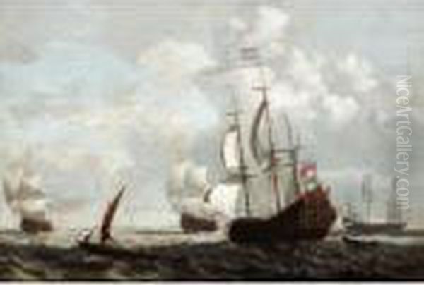 Dutch Shipping Fleet At Anchor - view 1