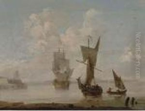 Arriving At The Anchorage In A Calm by Peter Monamy