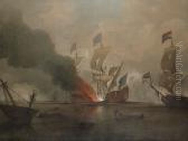 The Destruction Of The 'royal James' During The Battle Of Solebay, 28th. May 1672 - view 1