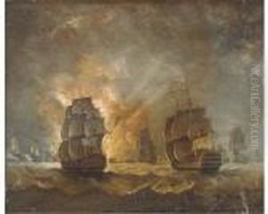 A Naval Battle by Peter Monamy