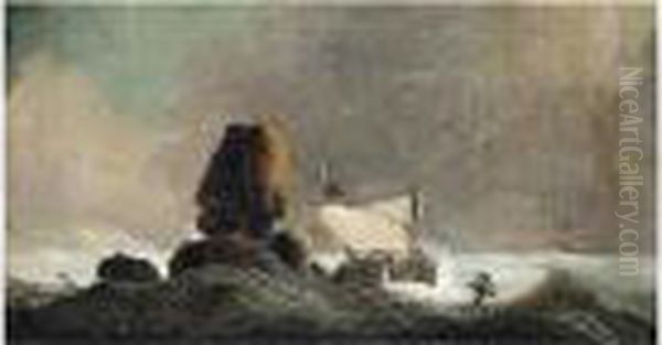 A Man Of War On The Rocks - view 1