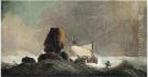 A Man Of War On The Rocks by Peter Monamy