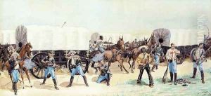 Attack On The Supply Train by Frederic Remington