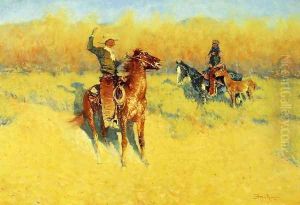 The Long-Horn Cattle Sign by Frederic Remington
