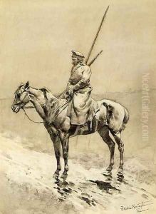 Cossack Picket on the German Frontier by Frederic Remington