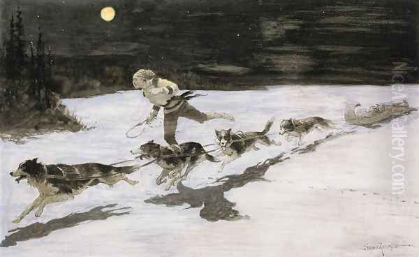 Huskie Dogs on the Frozen Highway - view 1