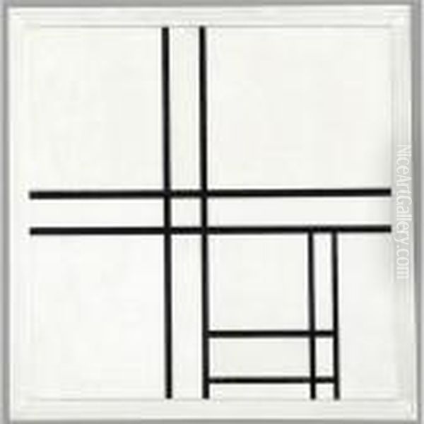 Composition In Black And White, With Double Lines - view 1