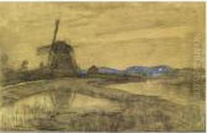 The Oostzijdse Windmill On Het Gein Near Abcoude