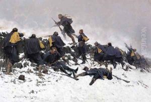 Through the Smoke Sprang the Daring Soldier by Frederic Remington