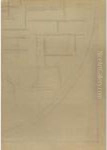 Fragment, Church Facade: Composition In Oval by Piet Mondrian