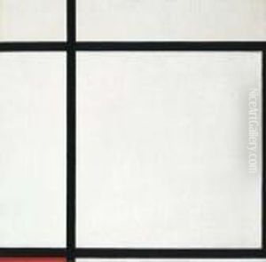 Composition Ii, With Red (composition In A Square) by Piet Mondrian