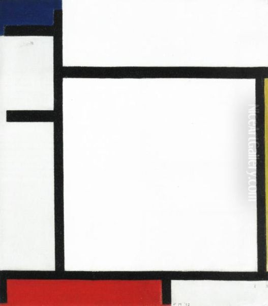 Composition With Blue, Yellow, Red And Gray - view 1
